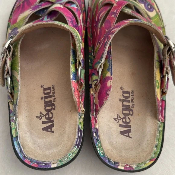 Alegria | Freesia Happy Days Woven Leather Slingback Clogs FRE-525 Floral (38) - Picture 8 of 16